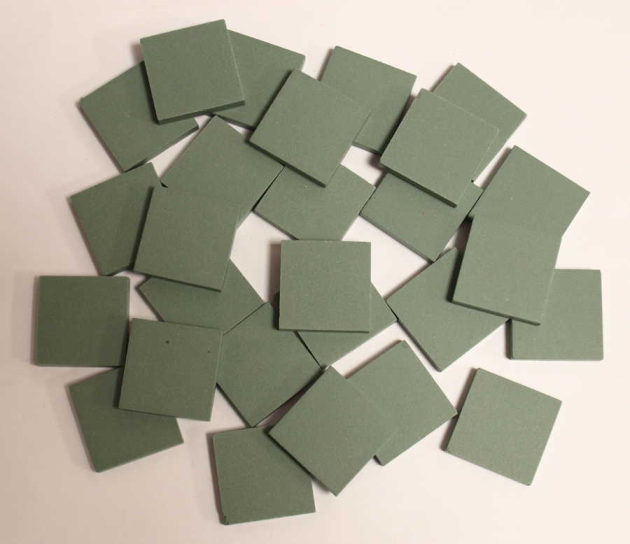 Grès Cérame 5 x 5 cm - Vert Uni, Par 100g