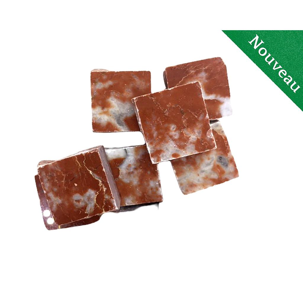 Marbre - Rosso Francia - 2 x 2 cm , Par 100g