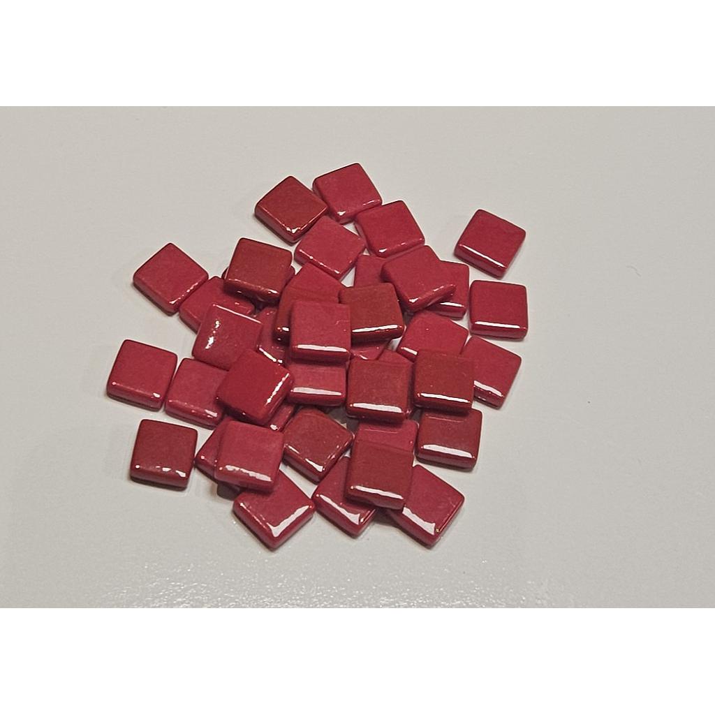 Pâte de Verre 0.8 x 0.8 cm - Rouge Unis, Par 100 g .