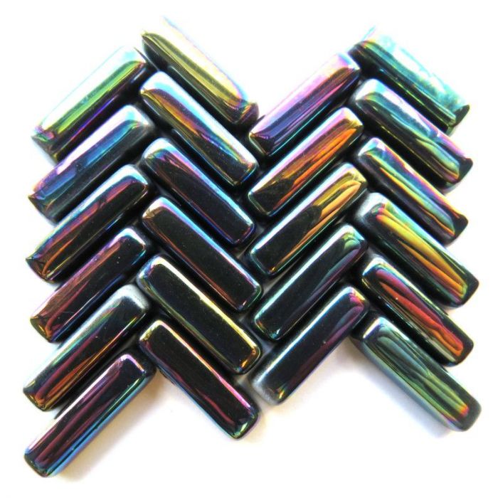 Bâtonnets noir irisé, 20 mm x 6 mm, par 100 g