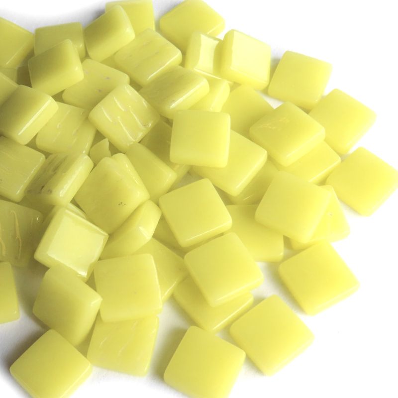 Pate de Verre 1.2 x 1.2 cm - Jaune Pâle , Par 100 g