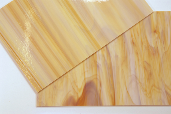 Baguette de Verre 2 x 20 cm n°14 - Ambre Foncé Blanc