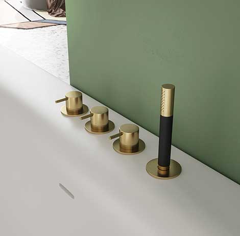 Cobber - Mitigeur Bain/Douche - Batterie 4 Trous sur Gorge - Sans bec déverseur - CB074