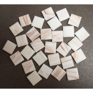 Bisazza 2 x 2 cm Blanche et Or, à la plaque 