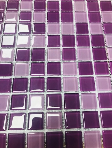 [CM 4888] Pâte de verre mix violet , 2.5 x 2.5 cm , à la plaque .