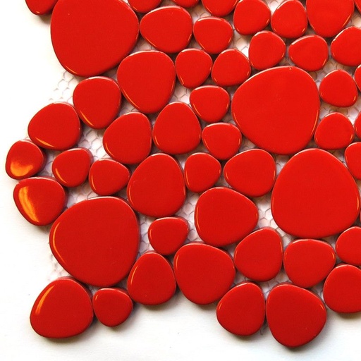 [Poppy Red H401] Galets Japonais Rouge , à la plaque