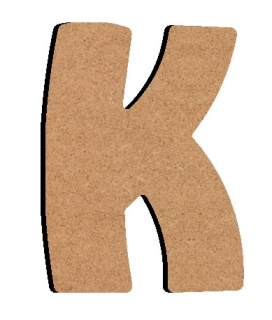[060K] Lettre «K» Majuscule Arrondie 8 cm